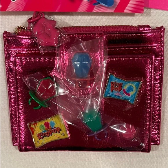 Betsey Johnson LIMITED EDITION Shiny Pink Ring Pop Candy Wallet - Picture 2 of 5